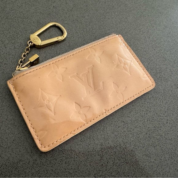 Louis Vuitton Monogram Vernis Pochette Cles Coin Case Key Case Rare Peach Color - Picture 1 of 12